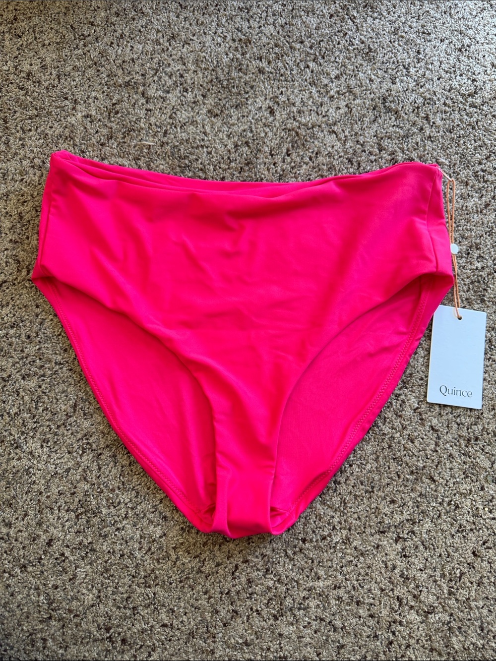 Quince Women's High-Rise Bikini Bottom in Fuchsia